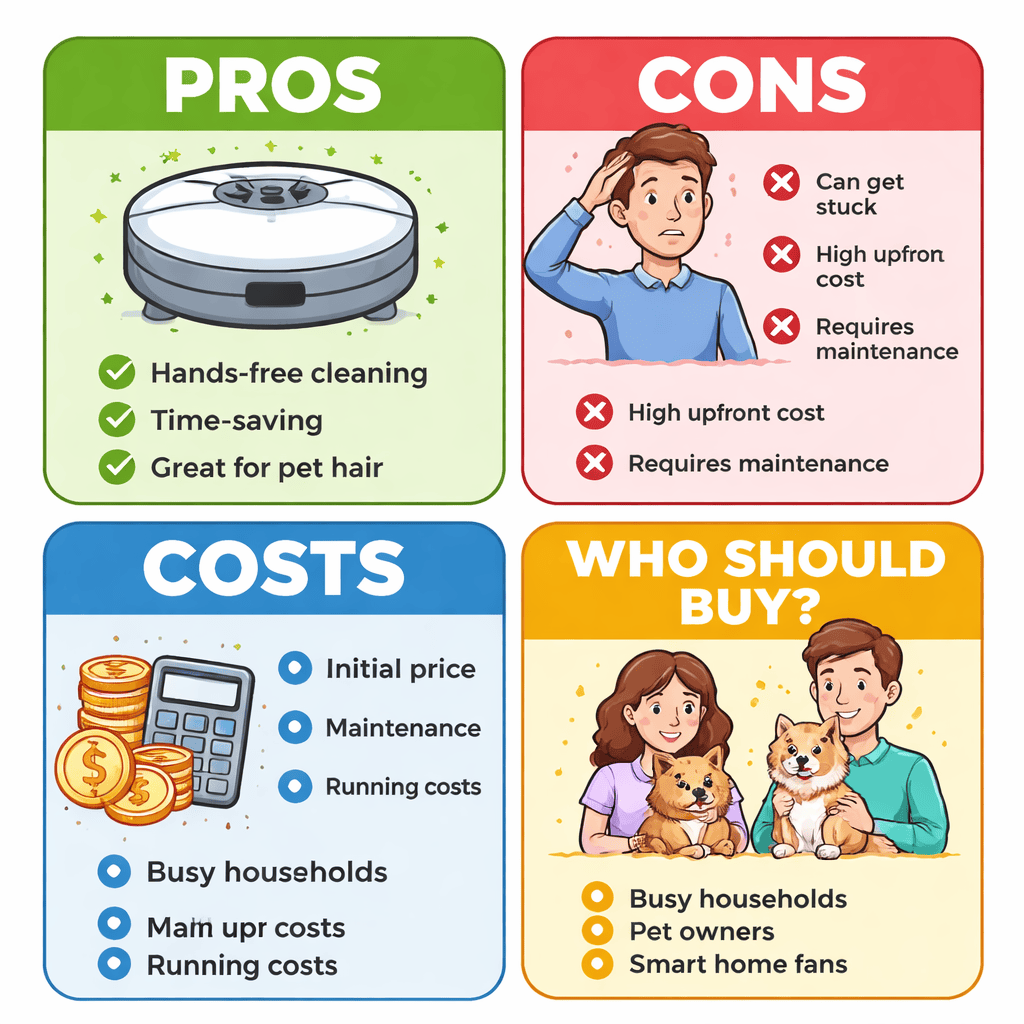 Pros, cons, costs, and who should buy a robot vacuum in UK homes
